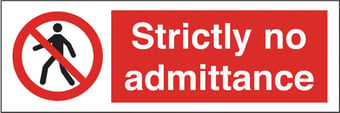 Picture of Strictly No Admittance Sign LARGE - 600 X 200Hmm - Rigid Plastic - [AS-PR56-RP]