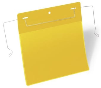 Picture of Pocket with Wire Hanger A5 Landscape - Yellow - Pack of 50 - [DL-175204]