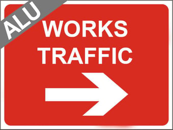 picture of Temporary Traffic Signs - Works Traffic Right Arrow - Class 1 Ref BSEN 12899-1 2001 - 600 x 450Hmm - Reflective - 1mm Aluminium - [AS-ZT41-ALU]