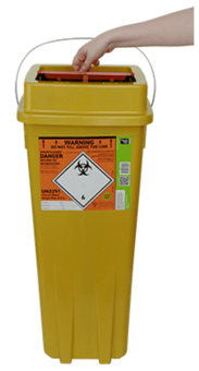 picture of SHARPSGUARD Eco Orange Lid Theatre Sharps Bin - [DH-DD540OLR]