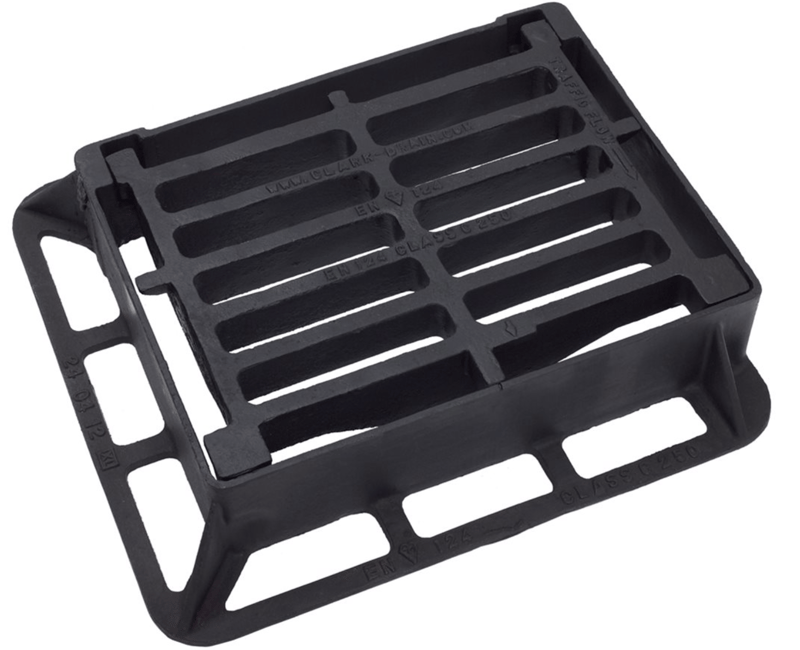 C250 Ductile Iron Hinged Gully Grating & Frame - 535 (L) x 500 (W) x 100 (D) - [CD-CD130KMC] - (DISC-R)