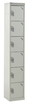 picture of QMP Standard Locker - 6 Compartment - Light Grey Doors - 1800H x 300W x 450D mm - [QM-LS1830456LXX]