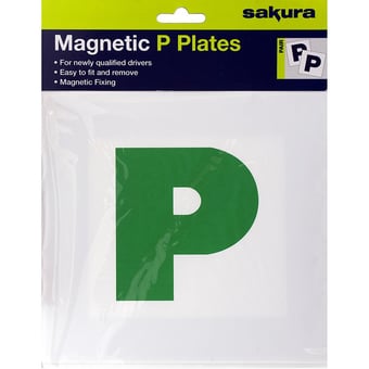 Picture of Sakura "P" Plates With Magnetic Strip - Pair - [SAX-SS3338]