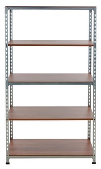 picture of BiGDUG Zinc & Walnut Display Shelving - 5 Level Bay - 1600h x 915w x 455d mm - [BDU-WZ1694]