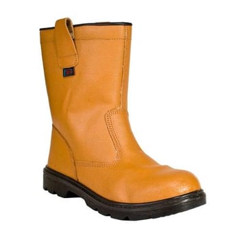picture of Fur Lined Tan Brown Leather Rigger Safety Boot - S1P - SRC - [BI-72] - (NICE)