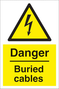 Picture of Danger Buried Cables Sign LARGE - 400 x 600Hmm - Rigid Plastic - [AS-WA33-RP]