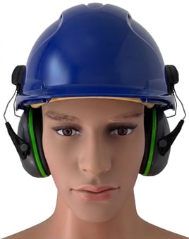 picture of JSP Evo3 Blue Vented Hard Hat With Sonis 1 Mounted Ear Defenders - [IH-EVO3BLSONIS1] - (LP)
