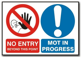picture of No Entry MOT in Progress Sign - 300 x 200mm - [PSO-BCS3200]