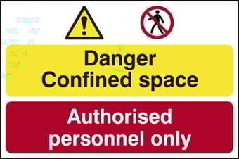 Picture of Danger Confined space / Authorised personnel only - PVC (600 x 400mm)  -- SCXO-CI-4030
