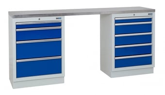 picture of BiGDUG 2041mm Wide Workbench - 4 Drawer Cabinet - 5 Drawer Cabinet - Stainless Worktop - [BDU-TGC304GBS] - (LP)