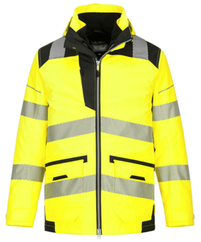 Picture of Portwest - PW3 Hi-Vis 5-in-1 Jacket - Polyester - Yellow/Black - PW-PW367YBR