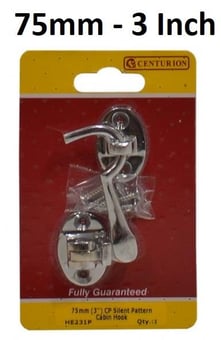 picture of CP Silent Pattern Cabin Hook - 75mm (3") - Single - [CI-HE231P]