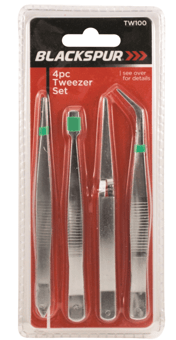 picture of Blackspur 4pc Tweezer Set - [BB-TW100]
