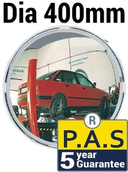 Picture of ROUND MULTI-PURPOSE MIRROR - P.A.S - Dia 400mm - White Frame - To View 2 Directions - 5 Year Guarantee - [VL-914]