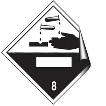 Picture of UN Placards - Corrosive 8 Sign - 250 X 250Hmm - Self Adhesive Vinyl - [AS-DA62-SAV]