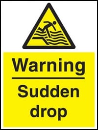 Picture of Warning Sudden Drop Sign - [AS-WH29]