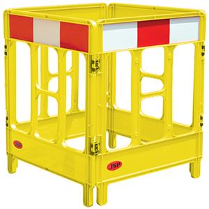 Picture of JSP - Workgate 4 Gate with Reflectives - Yellow - Fully Reflective Panel Meeting EN12899-1 Requirements - JS-KBC023-000-200