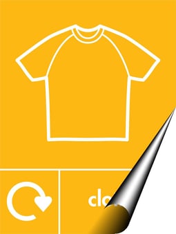 Picture of Recycling Signs - Clothes - 300 X 400Hmm - Self Adhesive Vinyl - [AS-WR51-SAV]