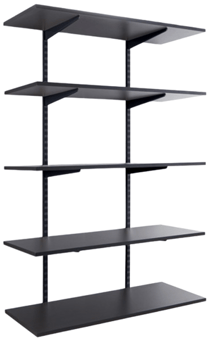 Picture of BiGDUG Garage Wall Mounted Shelving Kit - 1600h x 1000w x 200d mm - 5 Graphite Grey Melamine Levels - [BDU-TSB1625GG]