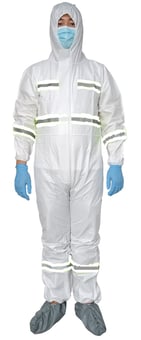 picture of Microporous Disposable Hi-Vis White Coverall Type 5/6 - HXP-HX-HV250 - (DISC-W)