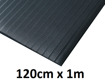 picture of Kumfi Rib Anti-Fatigue Mat Black - 120cm x 1m - [BLD-KR48BL]