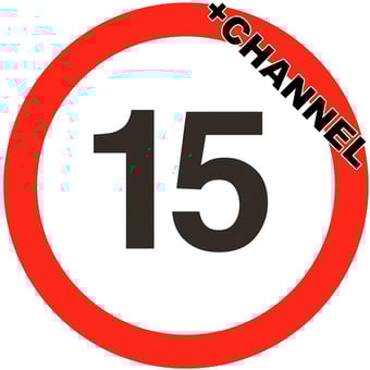 Picture of Traffic 15mph Sign With Fixing Channel - FIXING CLIPS REQUIRED - Class 1 Ref BSEN 12899-1 2001 - 450mm Dia - Reflective - 3mm Aluminium - [AS-TR11-ALUC]