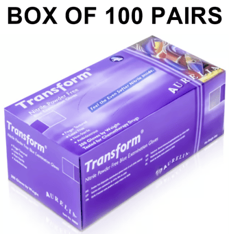 picture of Aurelia Transform Nitrile Examination Gloves Ice Blue - Box of 100 Pairs - SMX-98895