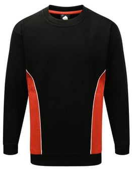 picture of Silverstone Polycotton Sweatshirt - 320gm - Black/Orange - ON-1290-15-BO