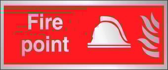 Picture of Prestige Fire Point Sign - Silver Effect - 350 x 150Hmm - 1.5mm Aluminium - [AS-SAT4-ALU]