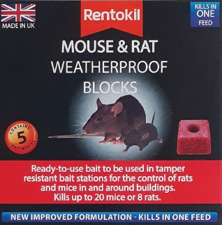Picture of Rentokil Mouse & Rat Weatherproof Blocks - 10 Sachets - [RH-PSMR44]