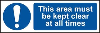 Picture of This area must be kept clear at all times - RPVC (300 x 100mm) - SCXO-CI-11361