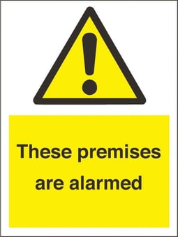 picture of These Premises are Alarmed Sign - 150 x 200Hmm - Rigid Plastic - [AS-WA243-RP]