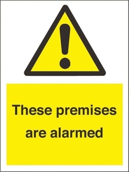 Picture of These Premises are Alarmed Sign - 150 x 200Hmm - Rigid Plastic - [AS-WA243-RP]