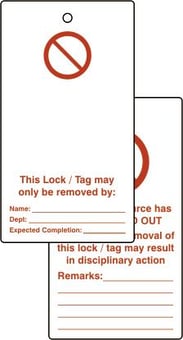 picture of Spectrum Lockout tags - ‘Blank for user completion’ - (Double sided 10 pack) - SCXO-CI-LOK079