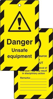 Picture of Spectrum Lockout tags - Danger Unsafe equipment - (Double sided 10 pack) - SCXO-CI-LOK088
