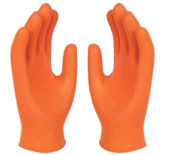 picture of Finite Orange Grip Nitrile Powder Free Disposable Glove - BM-GL201