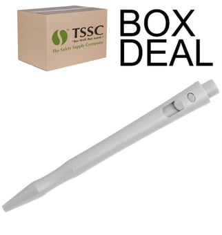 picture of Detectamet Detectable Retractable HD Pen Blue Ink - White Housing - MC - Box Deal 100 Pieces - [IH-DT101I01C66PA02]