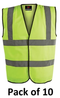 picture of Proforce - Hi Viz Yellow Waistcoat - Pack of 10 - BR-HV08