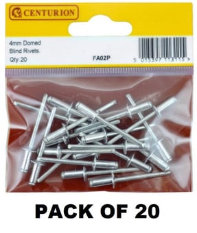 picture of 4mm x 10.3mm Domed Blind Rivets - Pack Of 20 - [CI-FA02P]