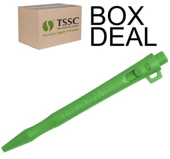 picture of Detectamet Detectable Retractable HD Pen Blue Ink - Green Housing - Green End LY - Box Deal 100 Pieces - [IH-DT101I01C44PA03]