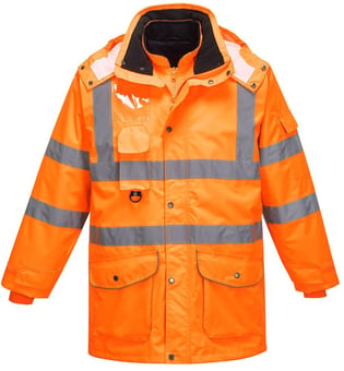 picture of Portwest - Orange Hi-Vis 7-in-1 Traffic Jacket RIS - PW-RT27ORR