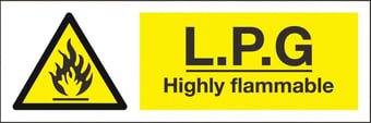 Picture of L.P.G. Highly Flammable Sign - 300 x 100Hmm - Rigid Plastic - [AS-WA60-RP]