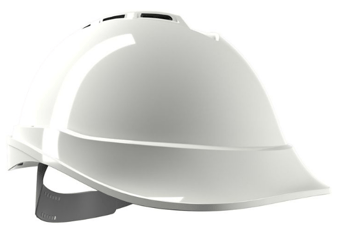 picture of MSA V-Gard 200 Safety Helmet Vented White - Push-Key PVC - [MS-GV611-0000000-000]