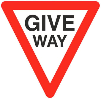 picture of Traffic Give Way Triangle Sign - Class 1 Ref BSEN 12899-1 2001 - 600mm Tri. - Reflective - 3mm Aluminium - [AS-TR22-ALU]