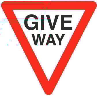 picture of Traffic Give Way Triangle Sign - Class 1 Ref BSEN 12899-1 2001 - 600mm Tri. - Reflective - 3mm Aluminium - [AS-TR22-ALU]
