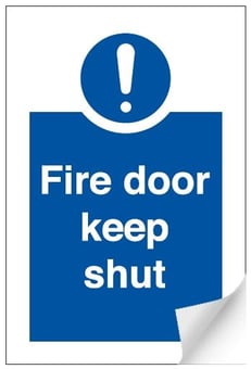 Picture of Fire Door Keep Shut - BS5499 Part 1 & 5 - 100 x 150Hmm - Self Adhesive Vinyl - [AS-EC49-SAV]