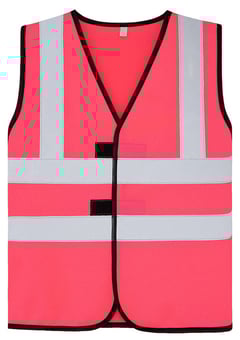picture of Korntex Childrens Safety Vest Esbjerg - Four Reflective Stripes - Neon-Pink - KTX-KWVRNP
