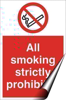 picture of Smoking Strictly Prohibited Sign LARGE - 400 x 600Hmm - Self Adhesive Vinyl - [AS-PR28-SAV]