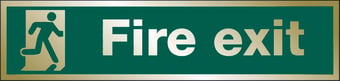 picture of Prestige Fire Exit Sign - Gold Effect - 400 x 125Hmm - 1.5mm Aluminium - [AS-GOLD21-ALU]