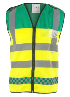 picture of Paramedic Hi Vis Vest - Rear and Front Clear Plastic Pockets - BI-174 - (DISC-W)